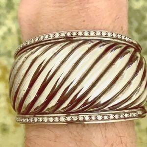 David Yurman Diamond Cable Cuff Bracelet
